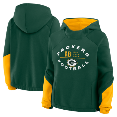 Green Bay Packers Fanatics Oversized Redzone Bubble Screen Pullover Hoodie - Green